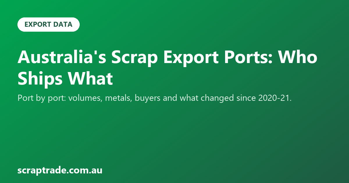 Australia's Scrap Export Ports: Who Ships What
