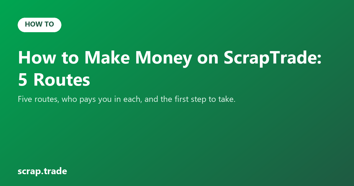 How to Make Money on ScrapTrade: 5 Routes