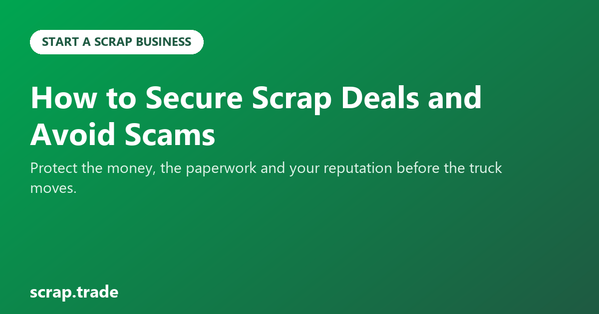How to Secure Scrap Deals and Avoid Scams