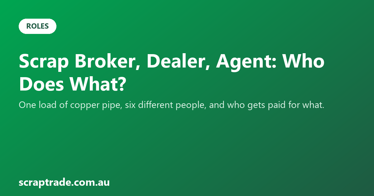 Scrap Broker, Dealer, Agent: Who Does What?