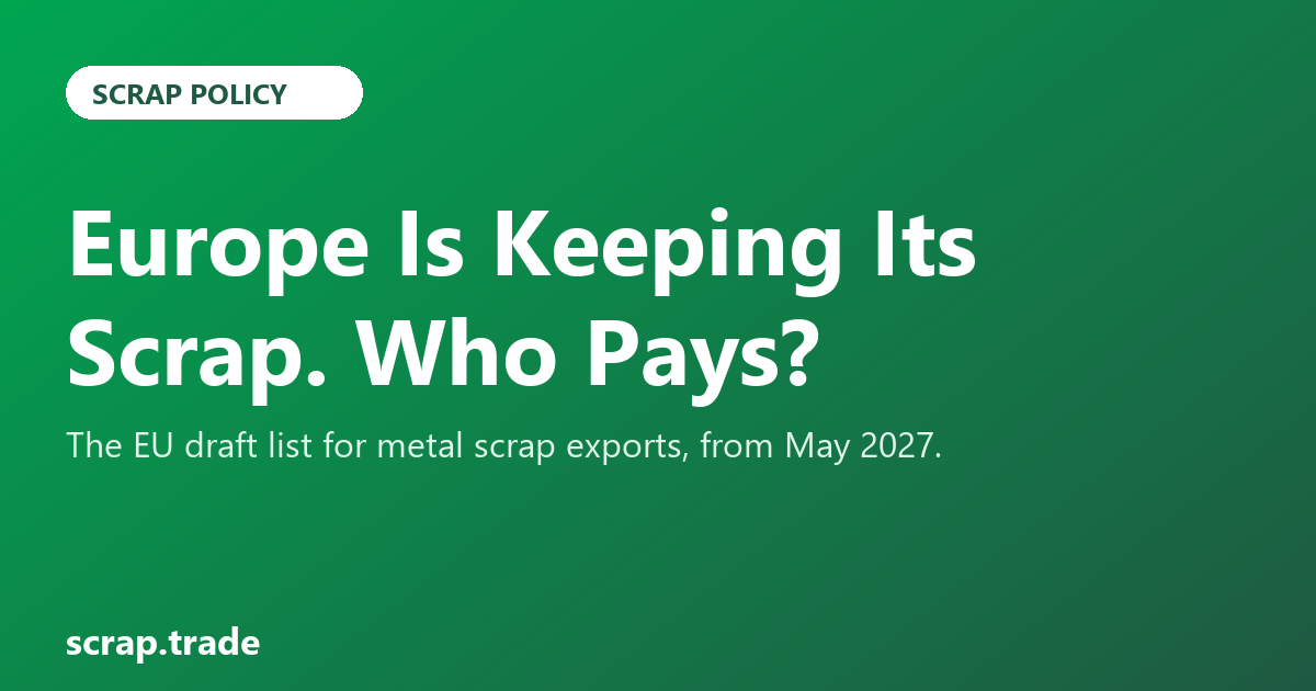 Europe Is Keeping Its Scrap. Who Pays?