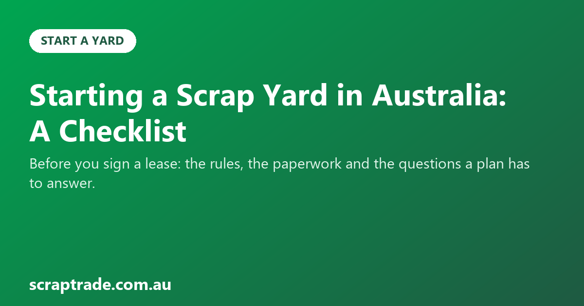 Starting a Scrap Yard in Australia: A Checklist