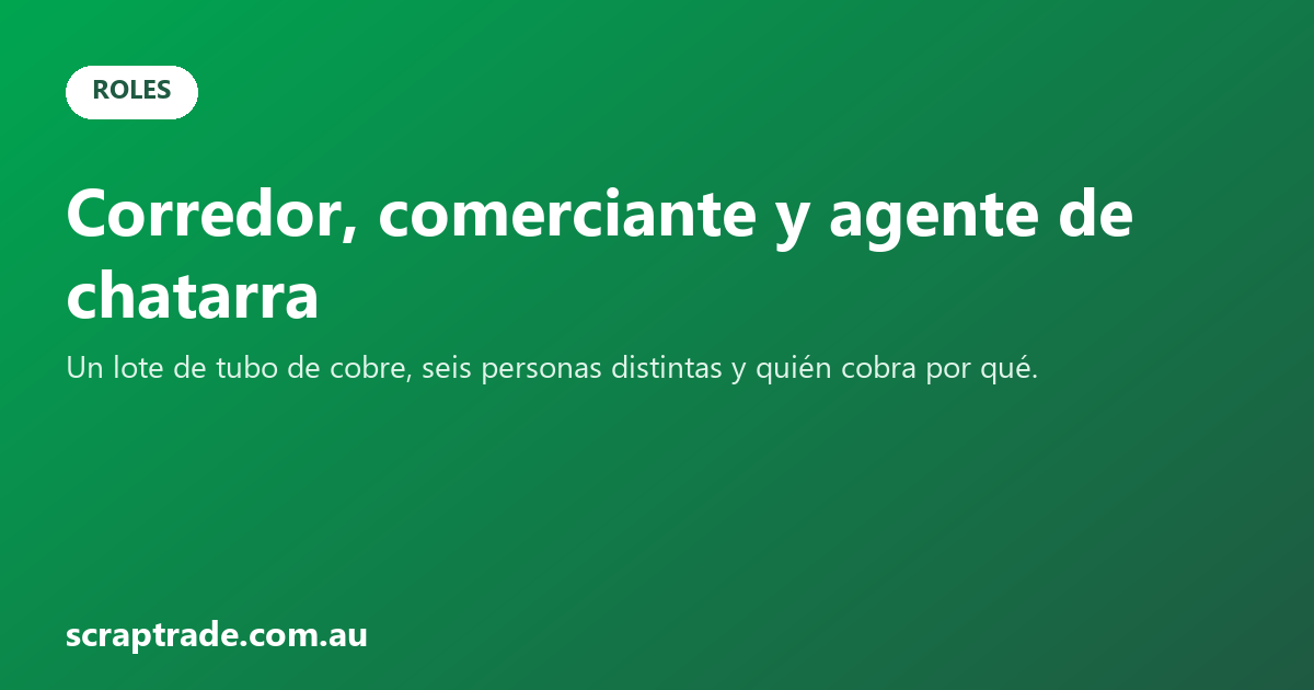 Corredor, comerciante y agente de chatarra