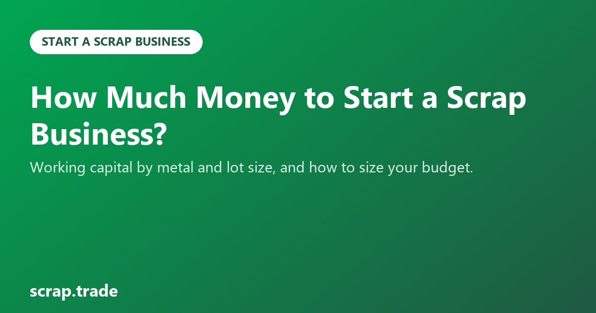 How Much Money to Start a Scrap Business?