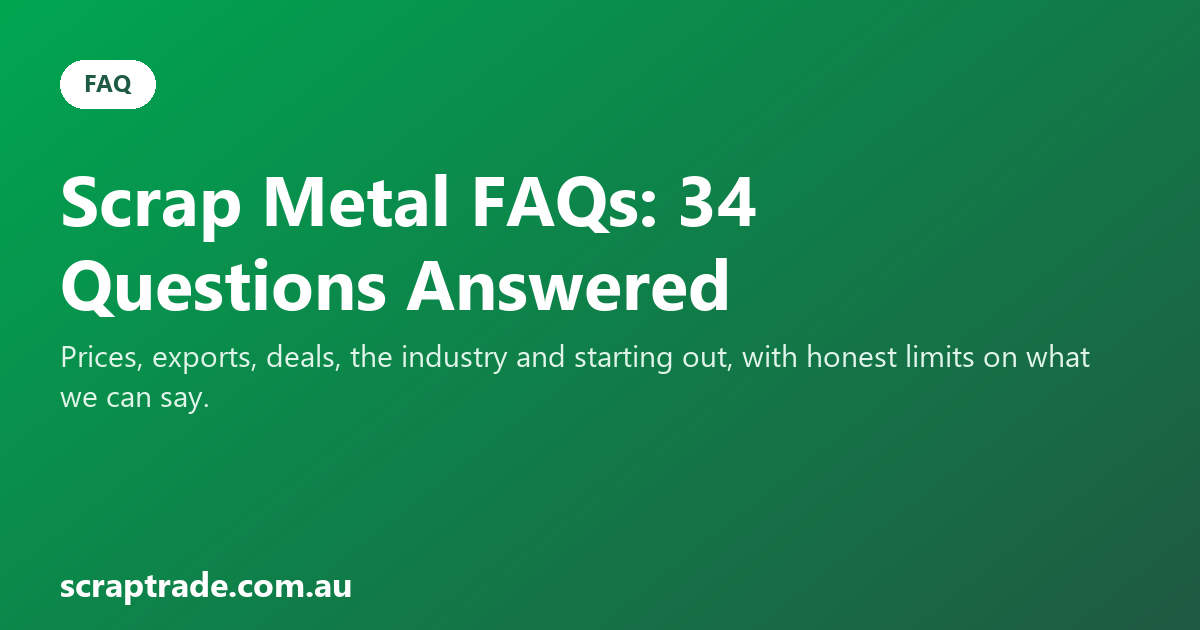Scrap Metal FAQs: 34 Questions Answered